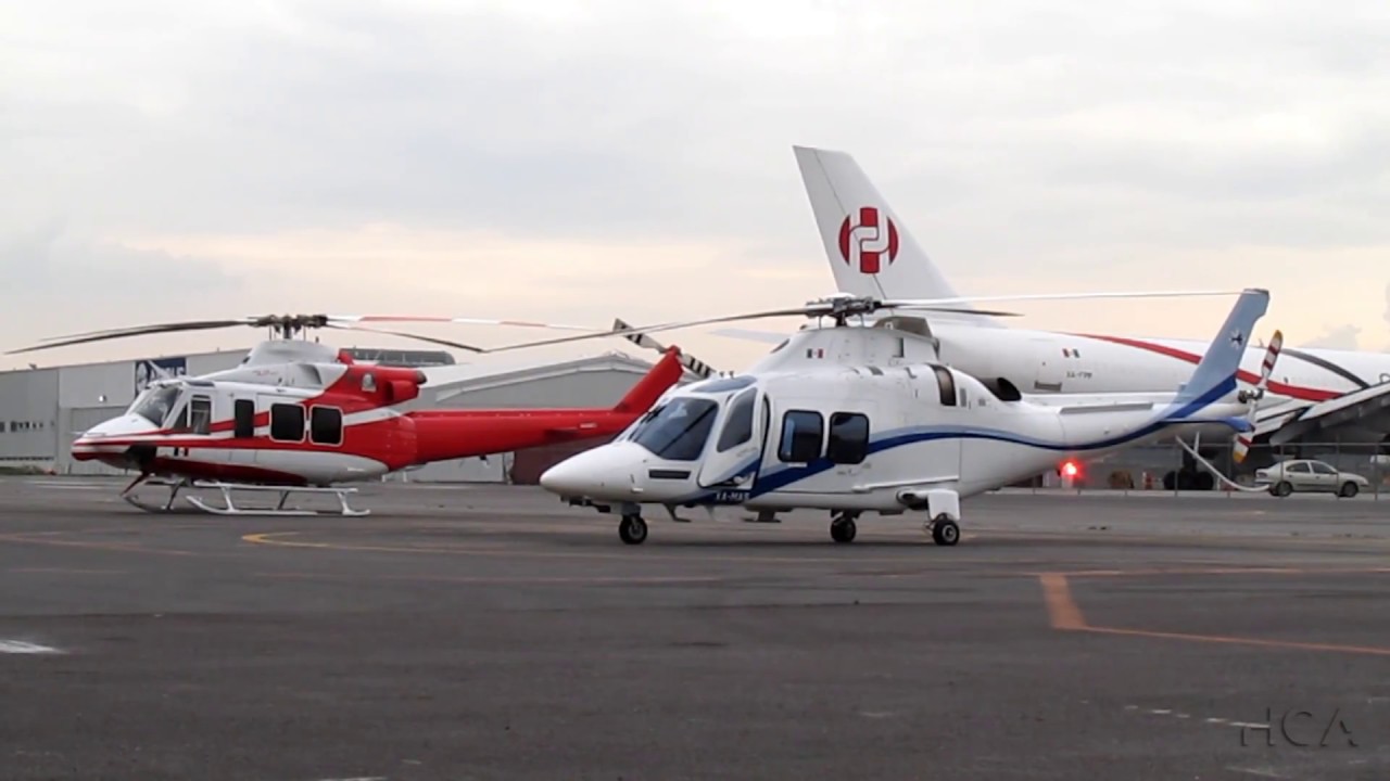 Landing leonardo AW109SP Grand New at mexico airport.