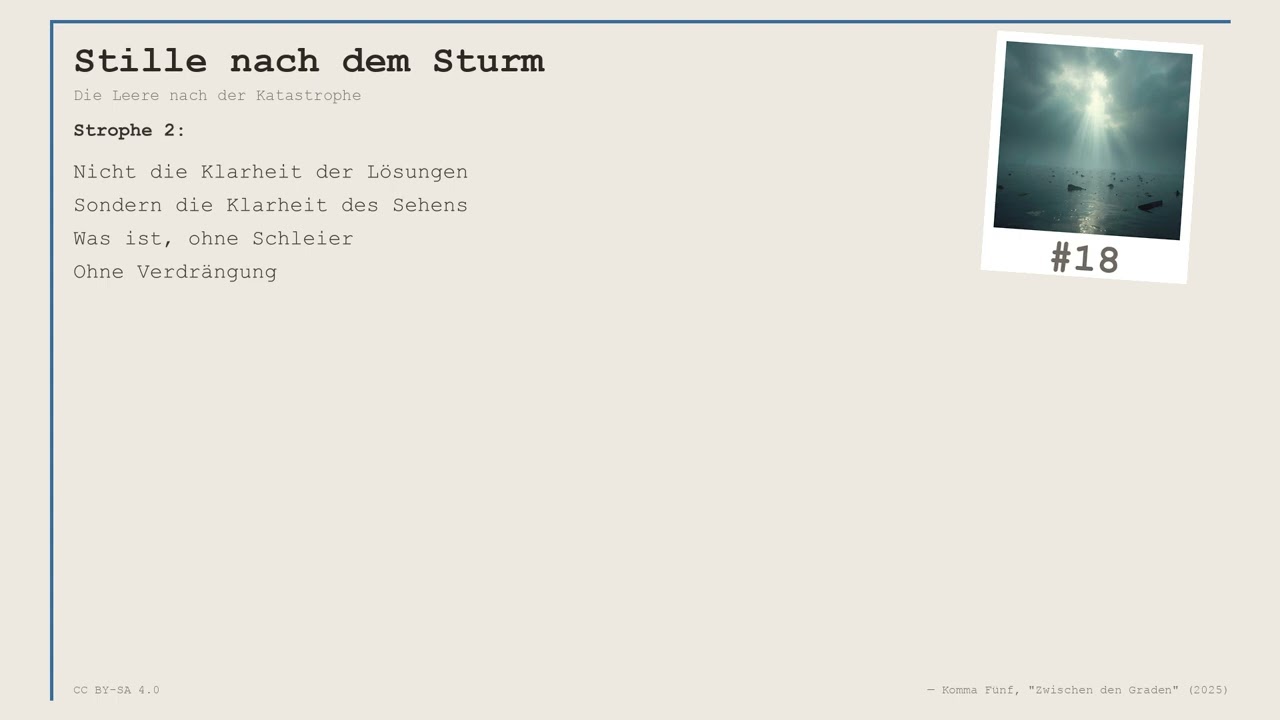 Komma Fünf — Stille nach dem Sturm (Track 18/30) | Lyric Video