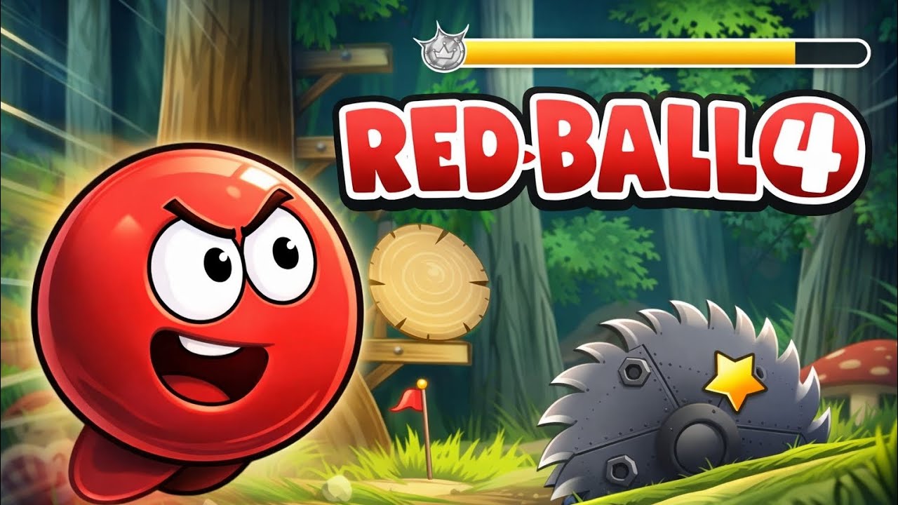RED BALL 4 – Forest Trap Challenge! 🌲⚙️