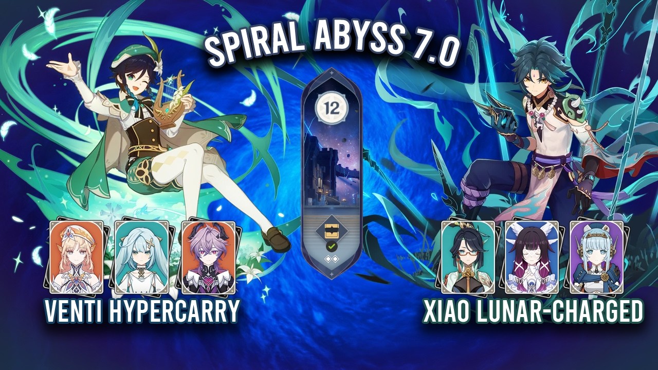 Spiral Abyss 7.0 - C0 Venti Hypercarry  & C1 Xiao Lunar-Charged | Genshin Impact