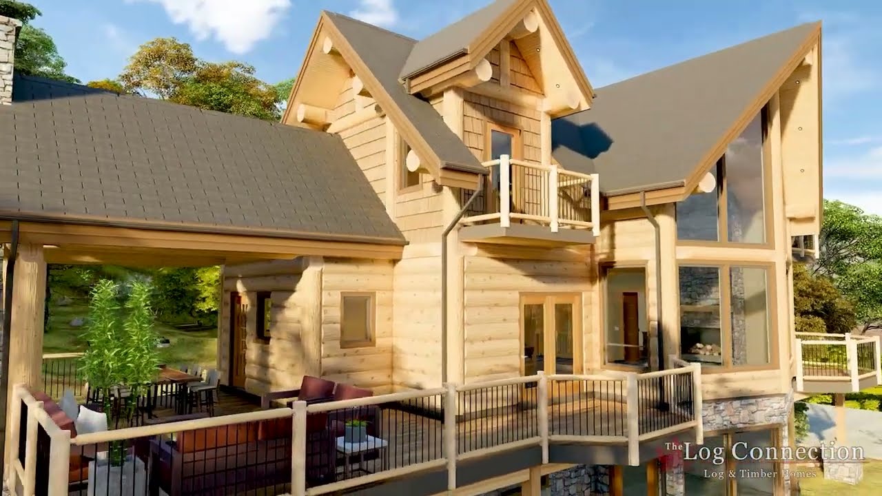 The Jiliani: 2,051 Sq. Ft. custom hand crafted post and beam log home