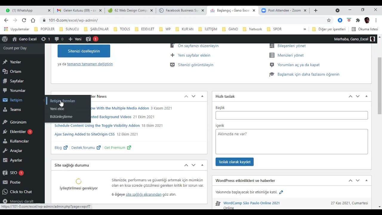 Wordpress wp-admin panel tanıtımı