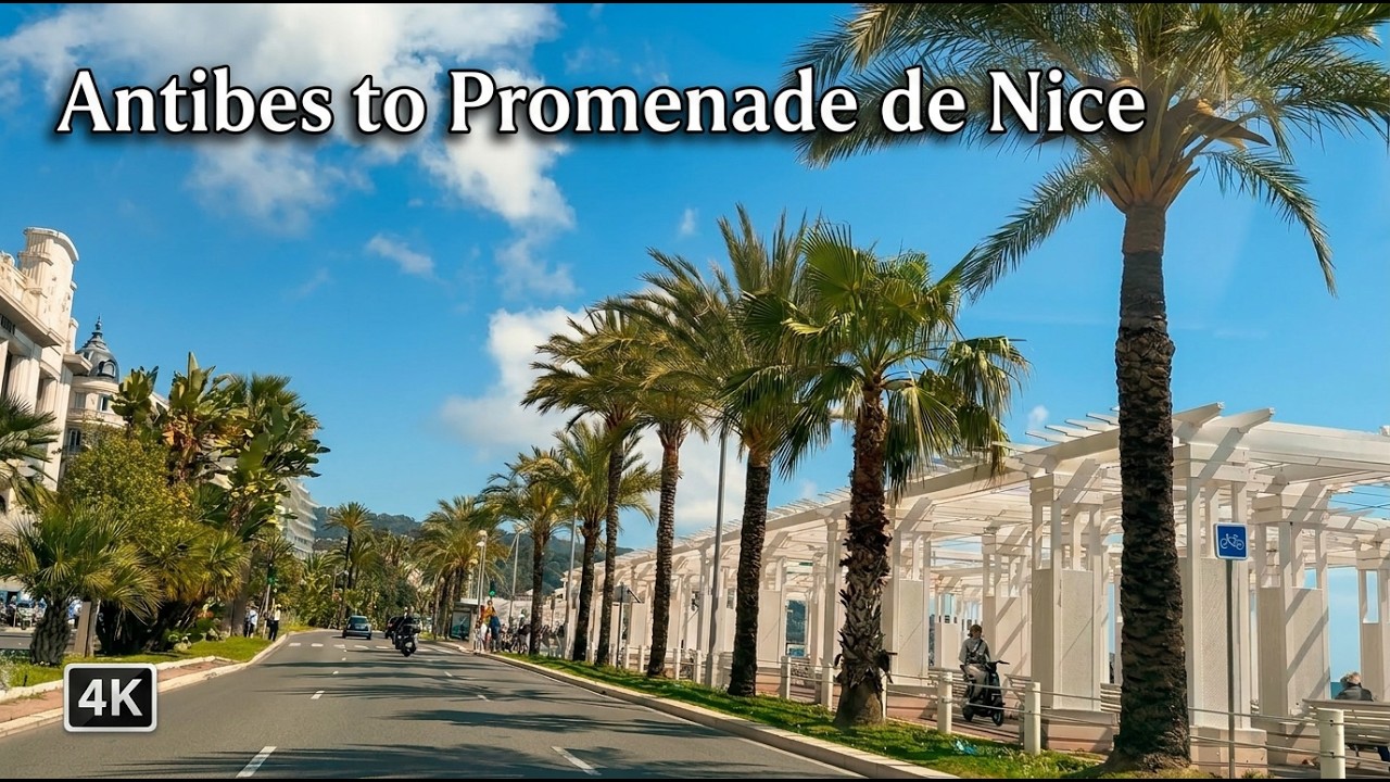 🌊 French Riviera Seaside Drive 4K -- Antibes to Nice Promenade des Anglais | C&ocirc;te d'Azur ASMR