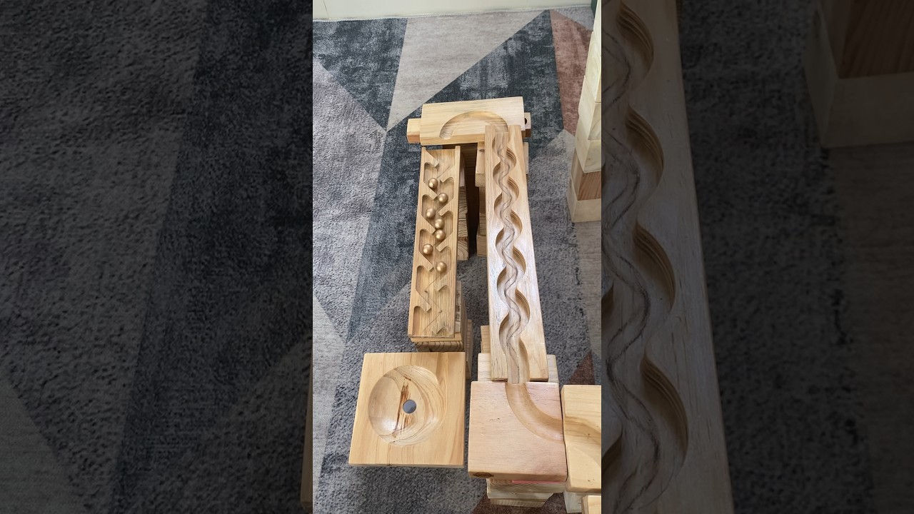 Satisfying ASMR Gold Marbles Run #marblesasmr #marblesrun #marbleracing #satisfying #shorts