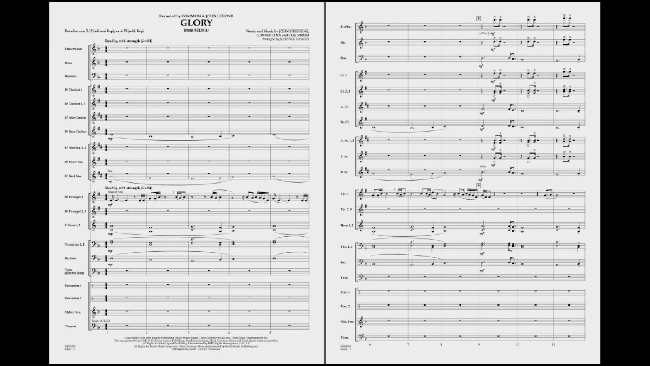 Glory (from Selma) arranged by Johnnie Vinson