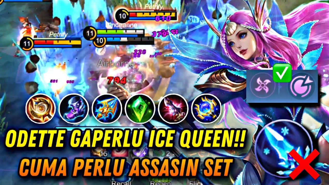 ODETTE EMBLEM TALENT ASSASIN + OLD ITEM DAMAGE DI LUAR ANGKASA !!! GAPERLU BELI ICE QUEEN