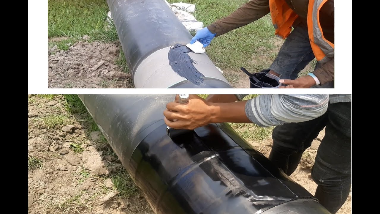 Sandblasting & Joint Coating of 16&rdquo; 3LPE Oil Pipeline.CDPL Project