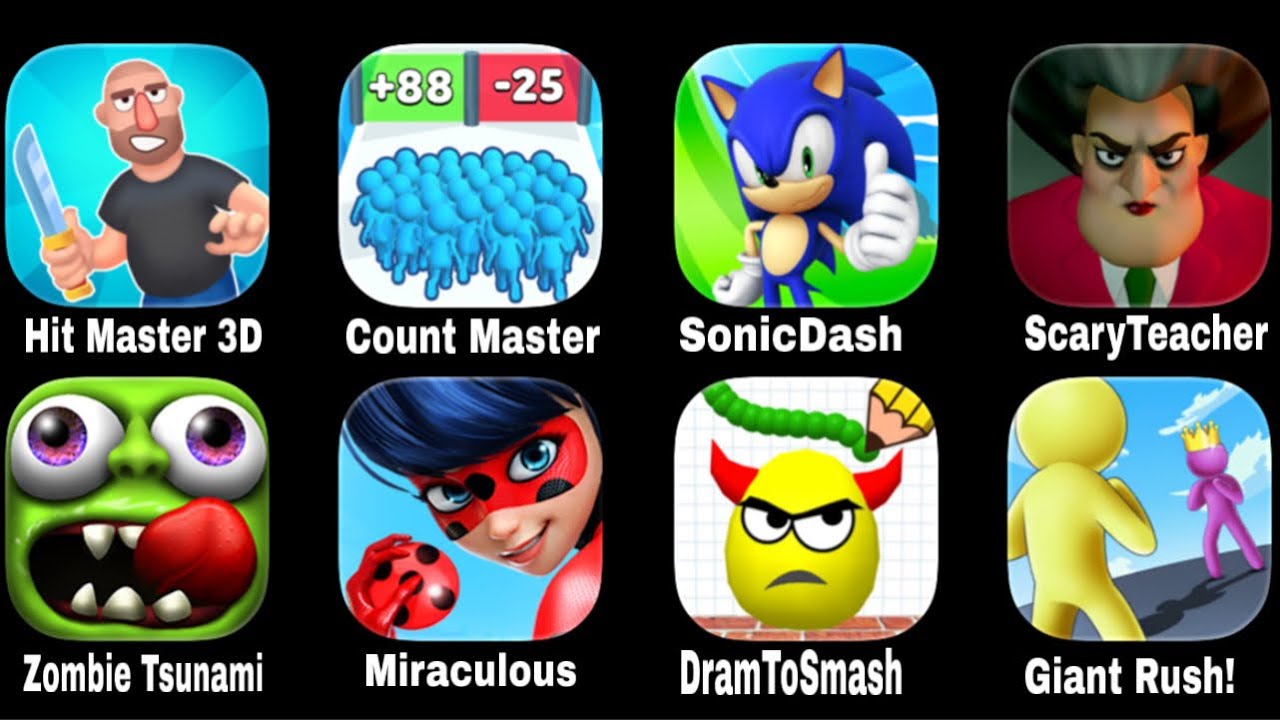 SonicDash & DrawToSmash & Zombie Tsunami & Hit Master 3D Miraculous Gameplay 