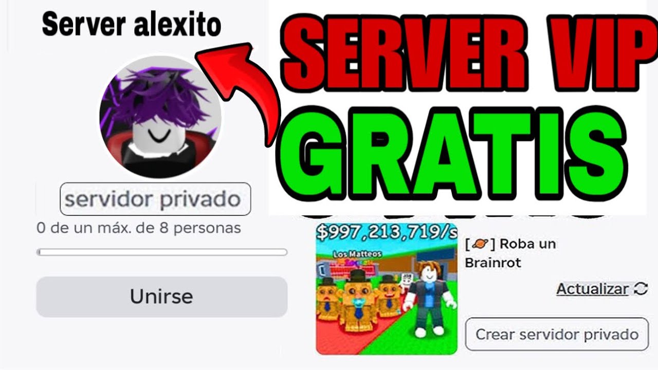 TRUCO! 😍COMO TENER UN SERVIDOR PRIVADO GRATIS en STEAL A BRAINROT o CUALQUIER JUEGO de ROBLOX 2025 😱