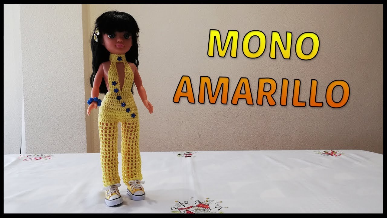 Mono Amarillo a crochet para Muñeca Nancy
