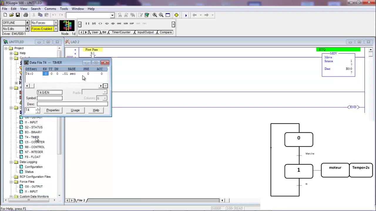 programmer un grafcet avec RSLOGIX 500