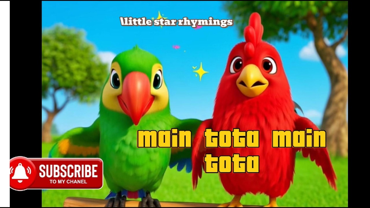 🦜🎶🦜 Meethu Meethu Main Tota Main Tota | Cute Kids Rhyme Song 🎵✨| Hindi Nursery Rhyme for Kids 🧒👧