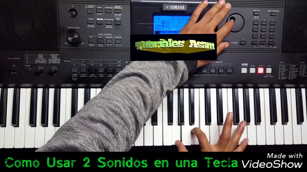 Como Usar 2 Sonidos en una Tecla de yamaha psr E453/ew400