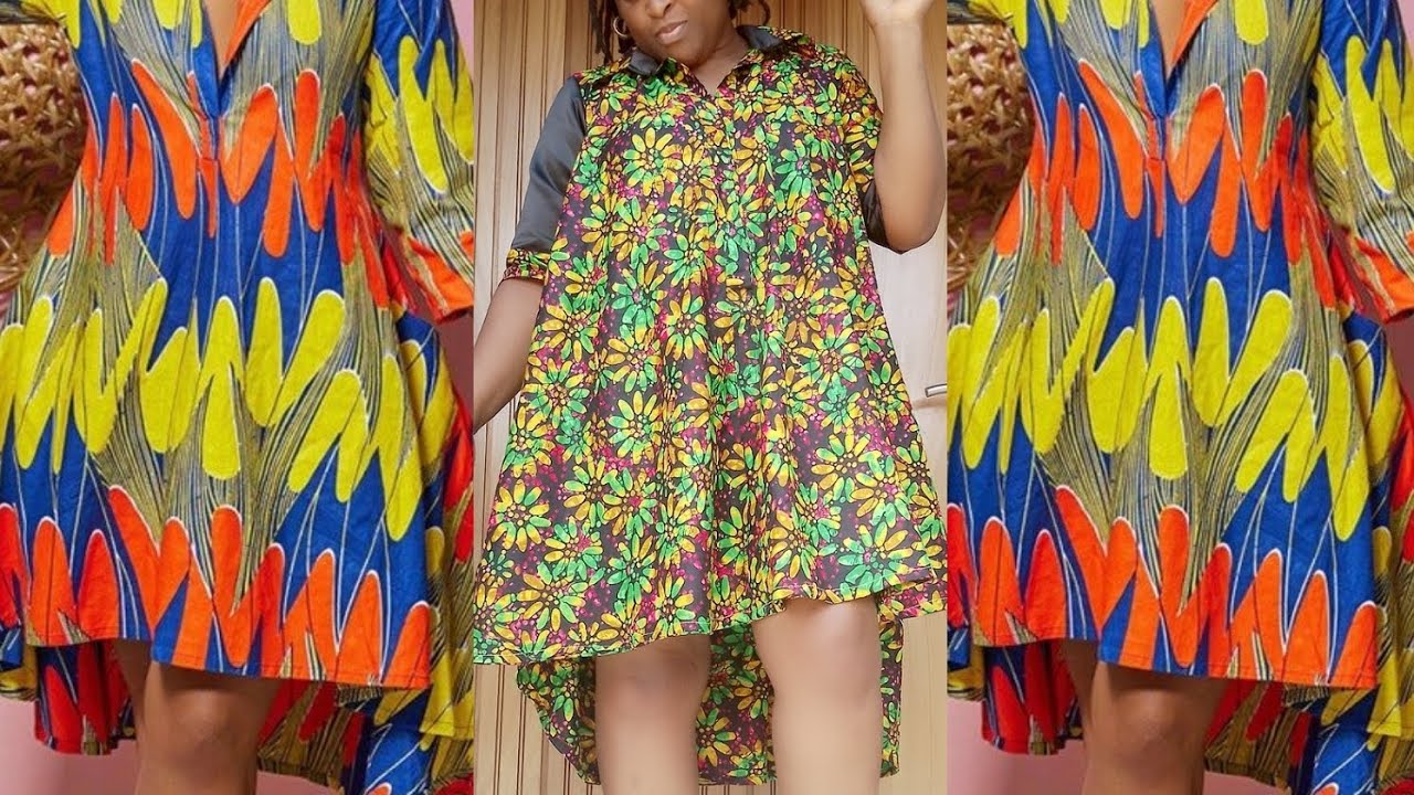 How To Cut and Sew a Flare(Circle)Shirt High Low Gown