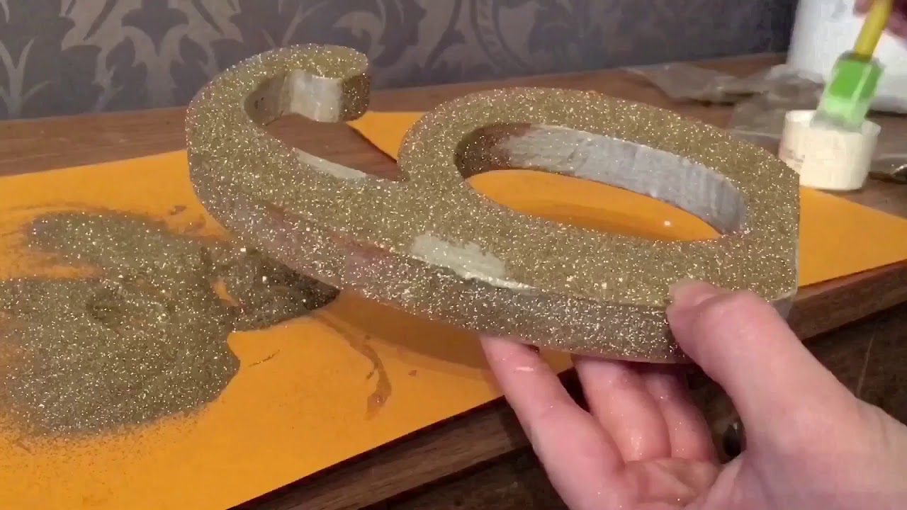 DIY Glitter number wedding numbers photo props