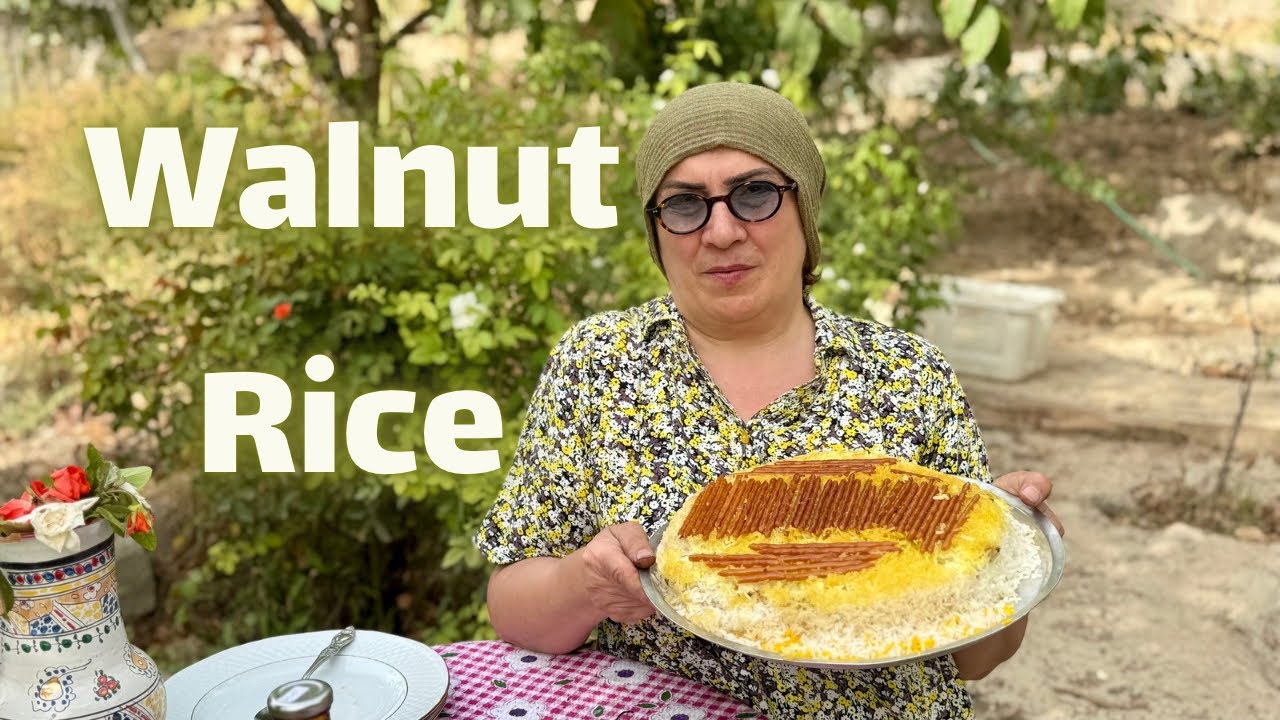 Walnut Rice | Traditional Persian Dish Cooked with Fresh Walnuts | Rural Life in North Khorasan