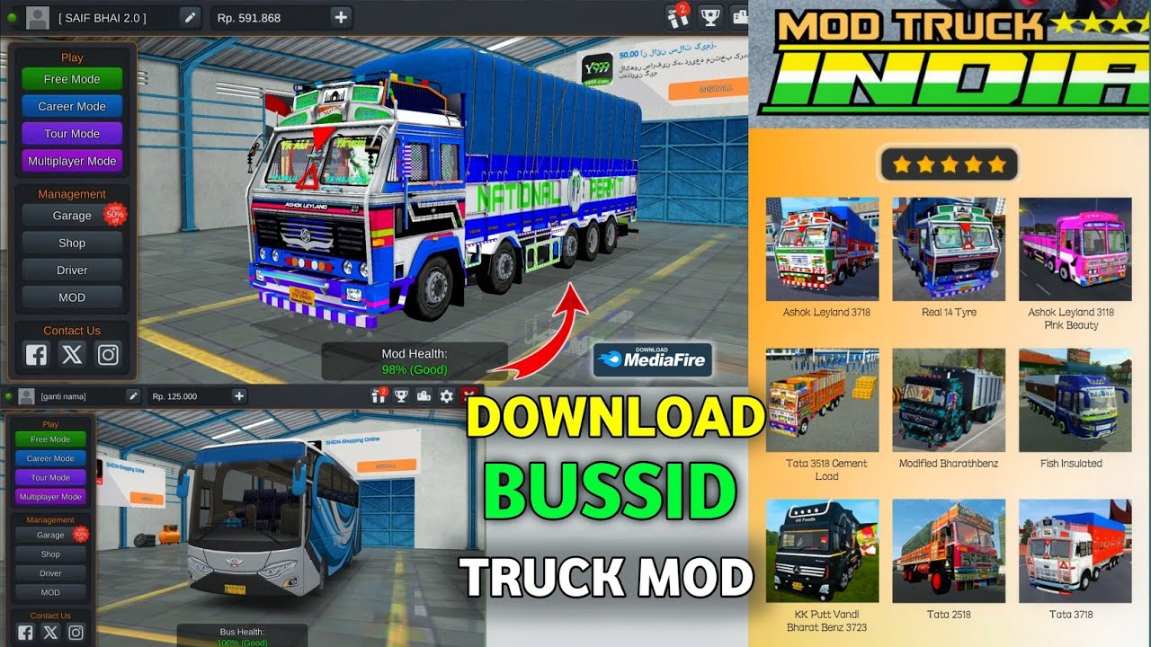 How To Add Bus Simulator Indonesia Game Me Indian All Truck Mod Kaise Add Hoga | Bus Game