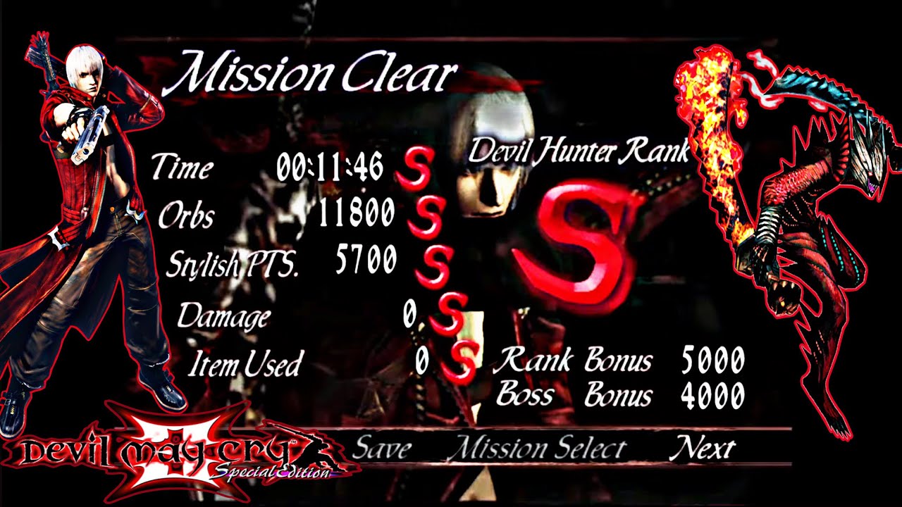 Devil May Cry 3 SE (Dante) Mission 5 - DMD SS Rank (No Damage) - 