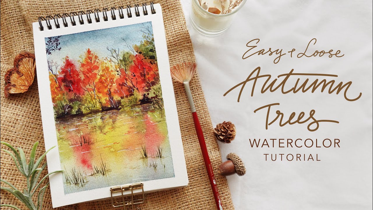 Easy Colourful Fall Trees: Watercolor Scenery Tutorial