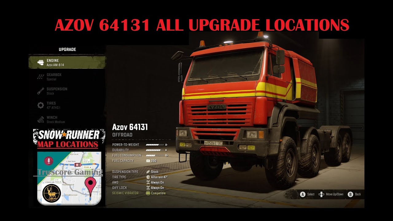 AZOV 64131 SNOWRUNNER ALL Upgrade Locations