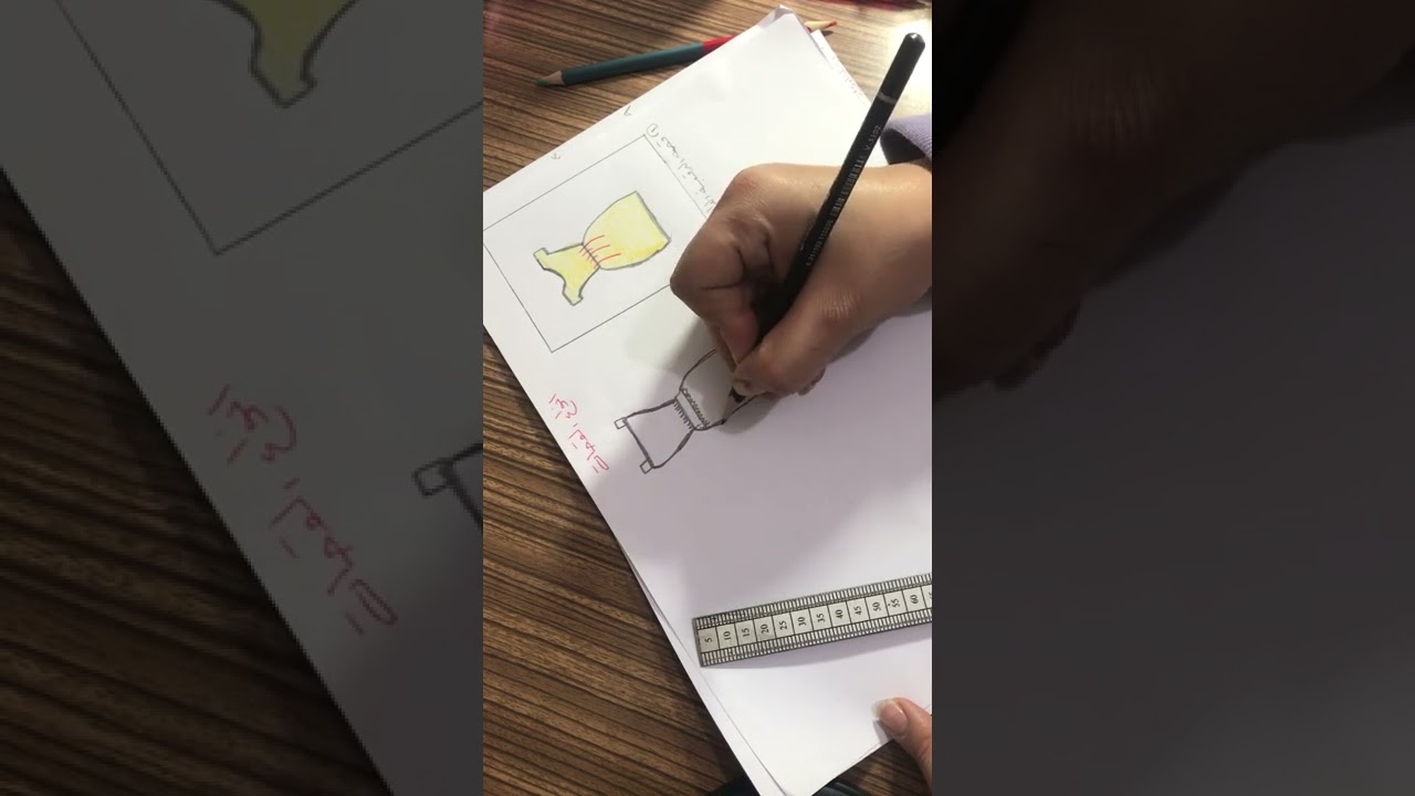 رسم انواع القصات ماده فن الاناقه والازياء فنون تطبيقية سادس مهني