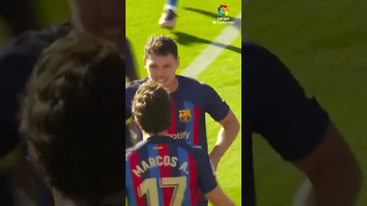Marcos Alonso's first goal in LaLiga! ☝🏻 ⚽  #shorts #laligasantander #Bar&ccedil;a