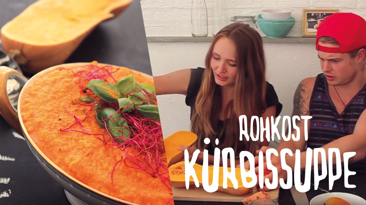 Roh vegane Kürbissuppe | #Kakiparty