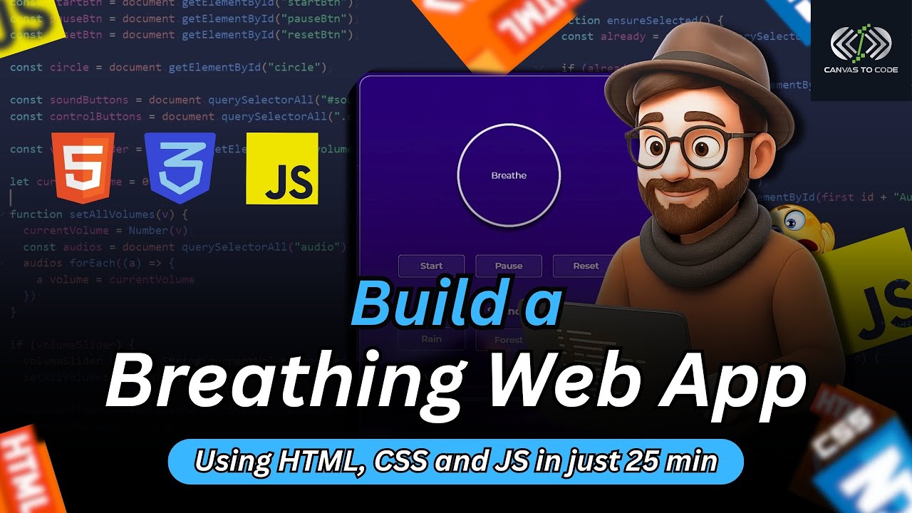 How to Make a Breathing Web App with HTML, CSS and JavaScript | JS Beginner Project #frontendproject