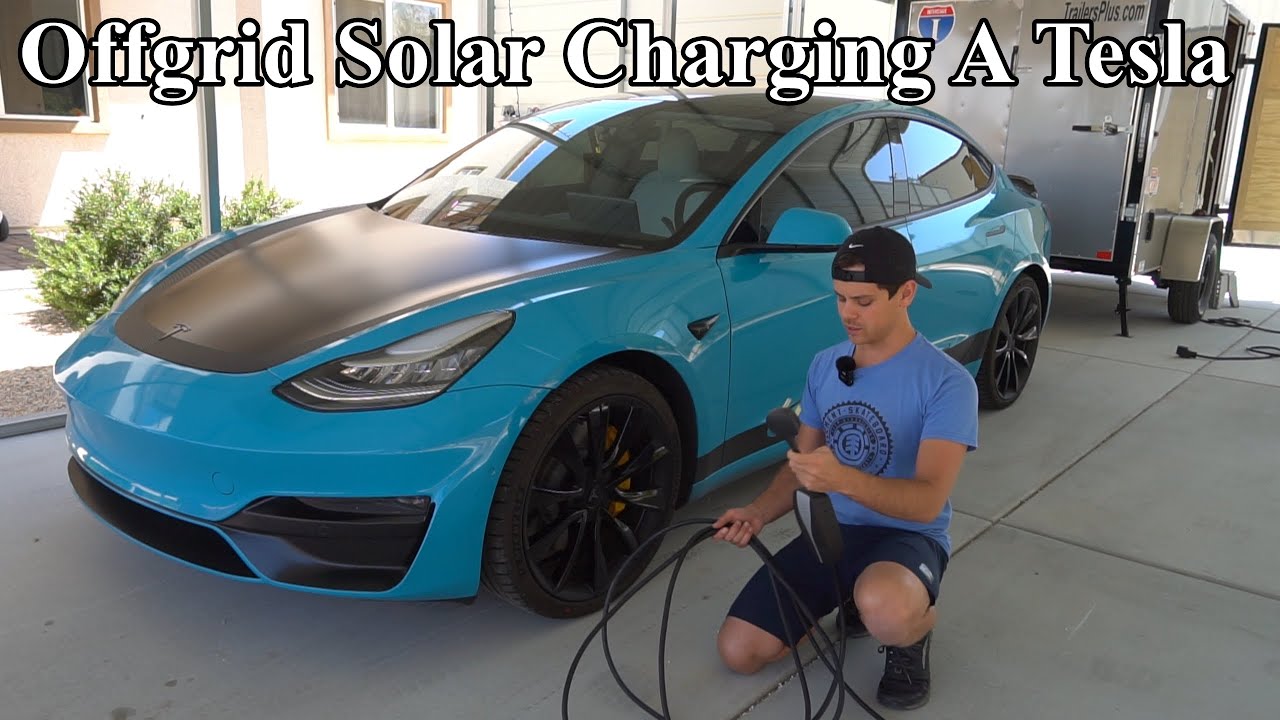 Using my Offgrid Solar Trailer to Level 2 Charge my Tesla