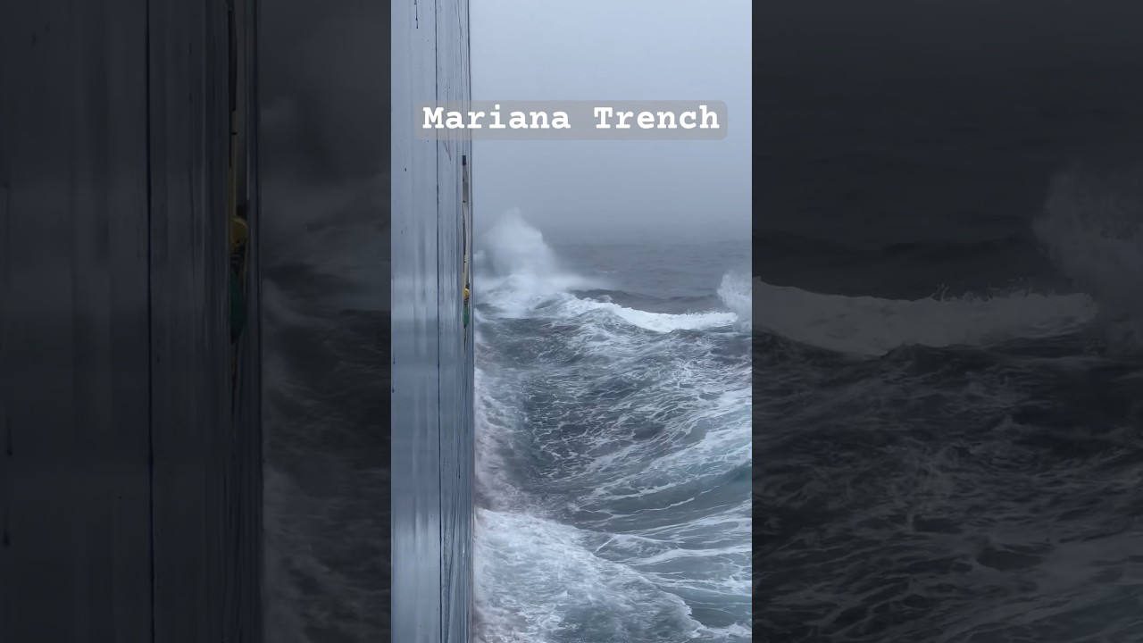 Ship crossing Mariana Trench 😳😳 Challenger Deep