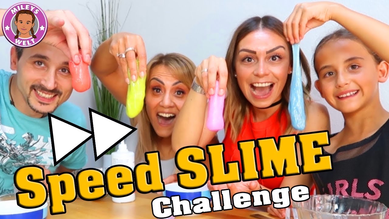 SPEED SLIME CHALLENGE - in SEKUNDEN SLIME machen - Mileys Welt