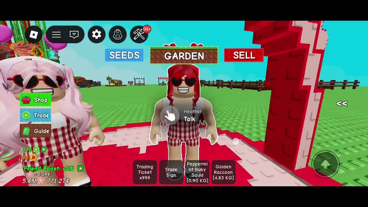 Playing grow a garden Valentine's update