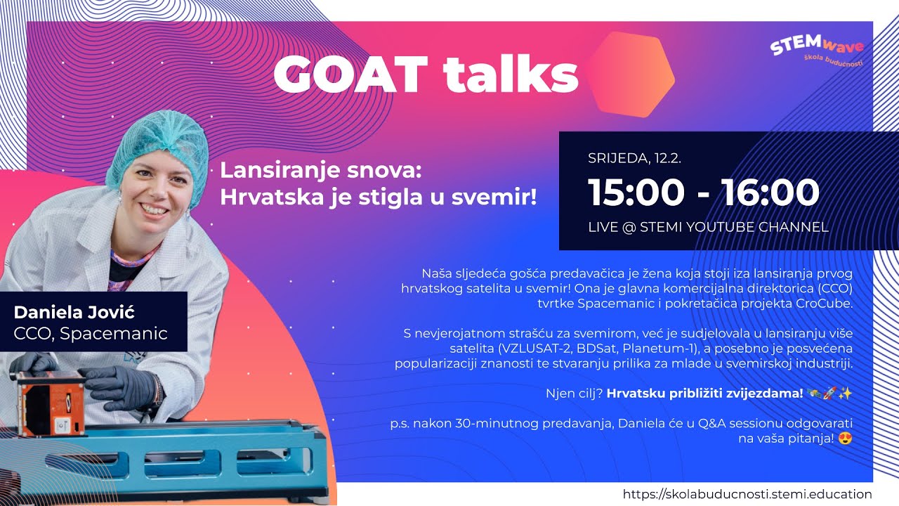 Lansiranje snova - Hrvatska je stigla u svemir! // Daniela Jović, Spacemanic // GOAT talks