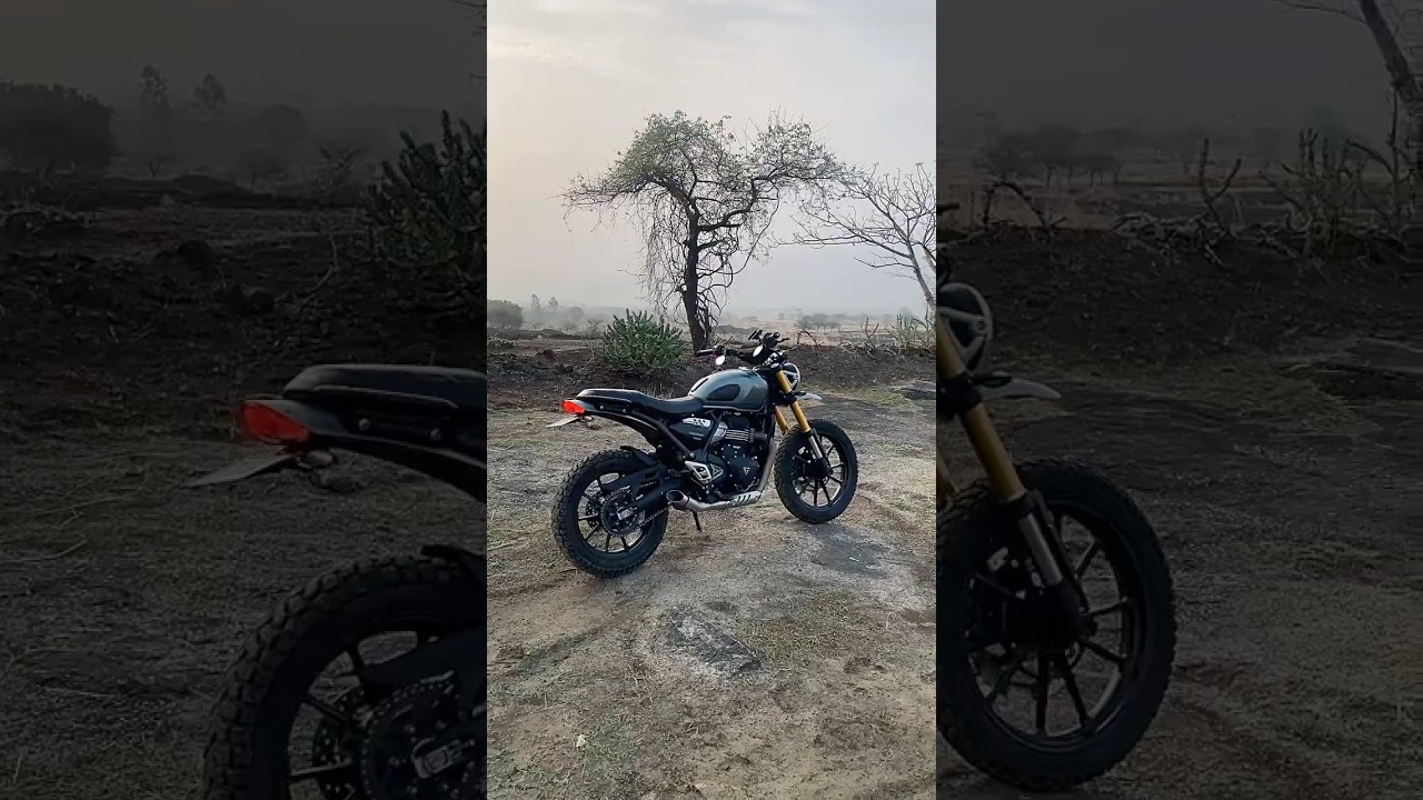 Triumph 400 modified exhaust #adventure #scrambler400x #triumph #triumphscrambler #offroad