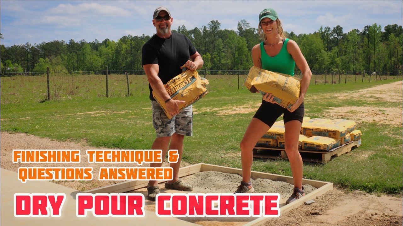 DRY POUR CONCRETE WALKWAY: 4 Inches Thick WITH Reinforcement. Anyone Can Do It!