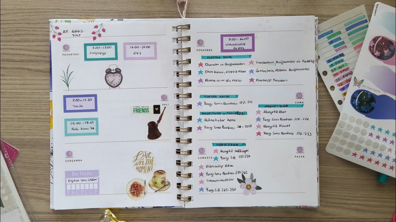 haftalık ders çalışma programı planı / birlikte planlayalım