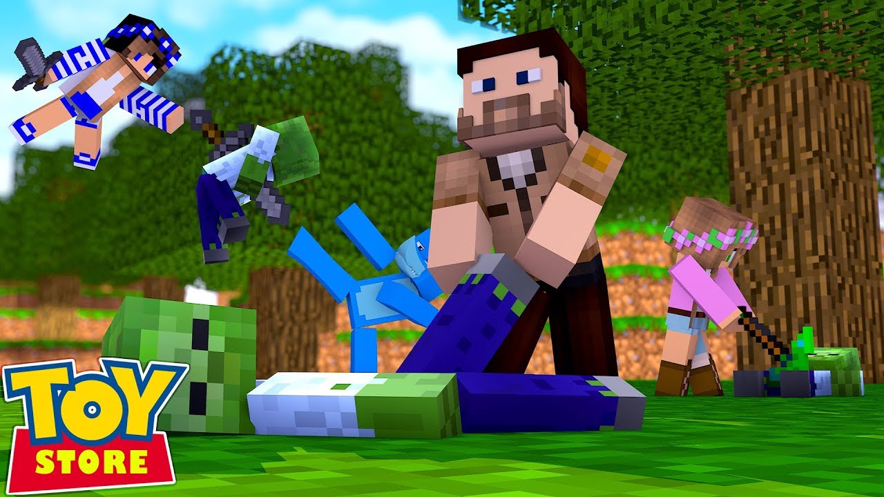 SHARKY GETS SHOT !!! Minecraft THE WALKING DEAD TOY STORE w/ Little Kelly and Little Carly