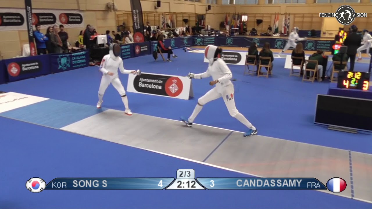 85 T32 02 F E Individual Barcelona ESP WC BLUE  CANDASSAMY Marie Florence  FRA   vs  SONG Sera  KOR