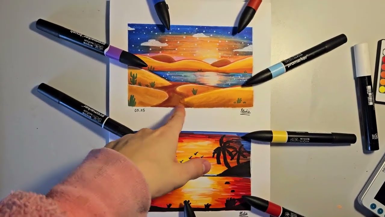 Gamme #Promarker : comparatif des #feutres à alcool, Brush et #Watercolor par Elo Draw