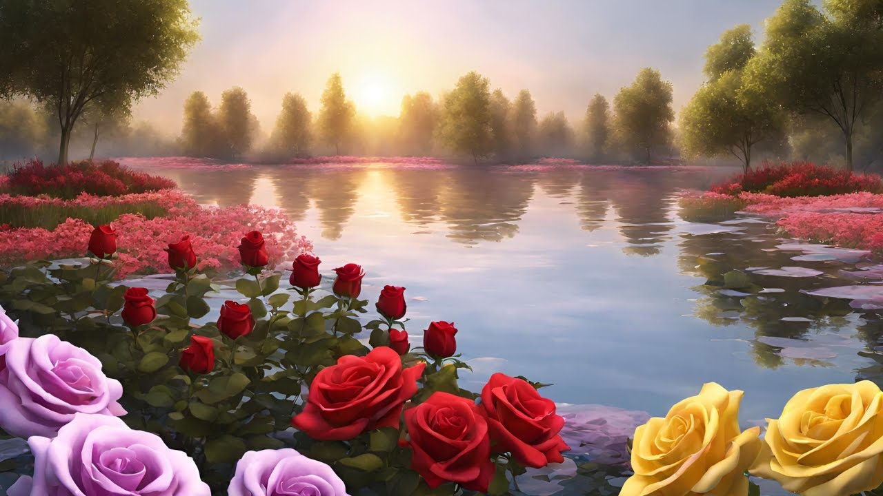 Música suave | Paisagens e jardins com belas flores | Ultra HD 4K