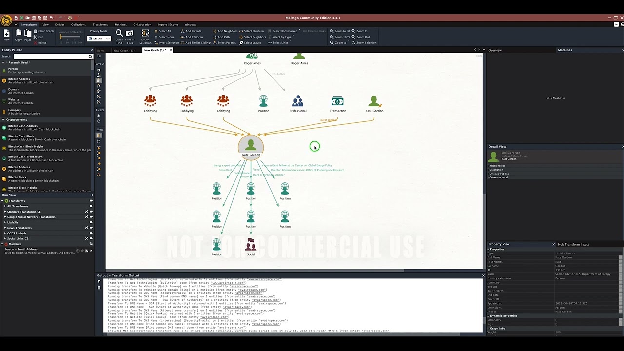 Maltego Community (Free) Edition: OSINT - from Bill Gates to Gavin Newsom
