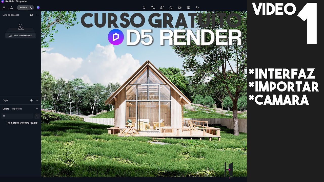 D5 RENDER - CURSO GRATUITO - PARTE 1: INTERFAZ, IMPORTAR modelos 3D, Configurar CAMARA - HIBRI2