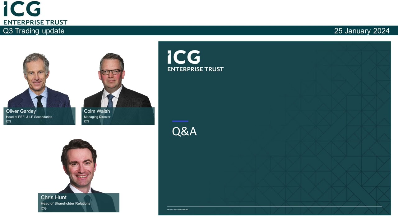 ICG Enterprise Trust Q3 update for the three months ended 31 October 2023