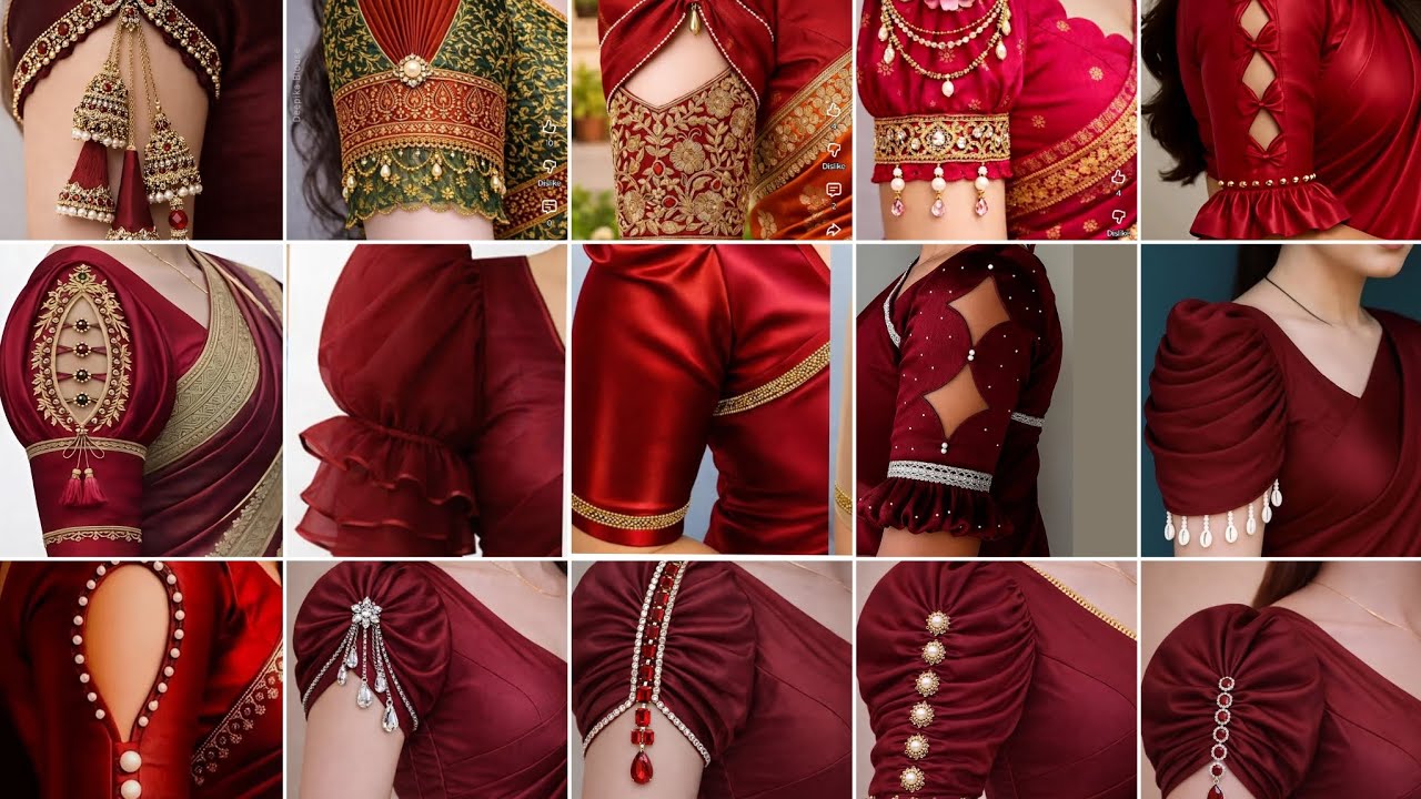 2026 🎉🎉New model maroon colour ❣️ sleeves design/बाजू के खूबसूरत डिजाइन /sleeves design for blouse 