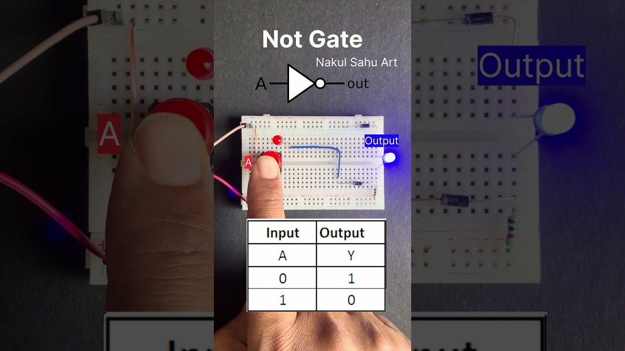 NOT Logic Gate Using Breadboard | Easy DIY Project with switch and LED,#shortsfeed Nakul Sahu Art