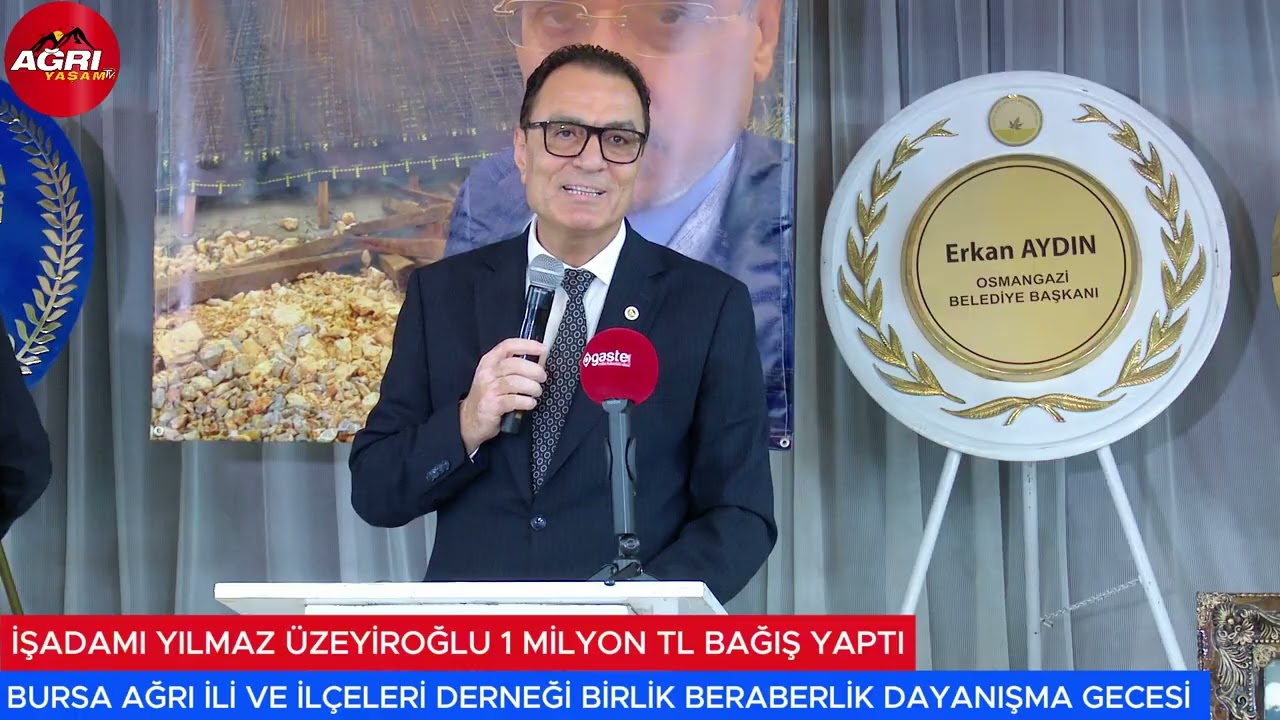 Bursa Ağrı il ve ilçeleri Derneğin birlik beraberlik dayanışma gecesiİş adamı Yılmaz özeroğlu