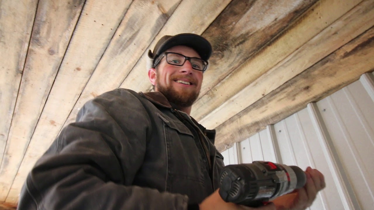 Installing interior sheathing in The Outdoor Kitchen