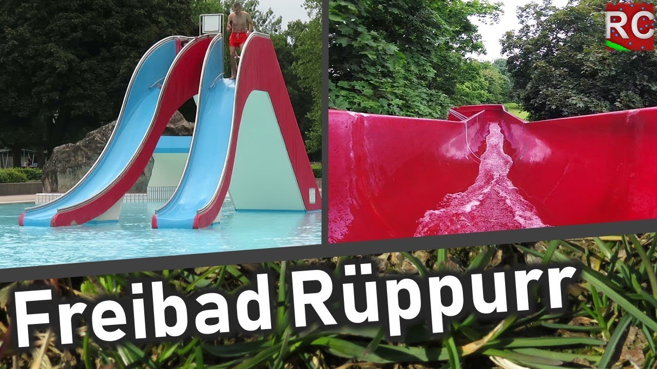 Freibad Rüppurr - alle Rutschen / all slides (Freibad von 1953 bei Karlsruhe)  POVs 2019