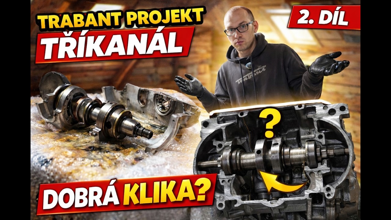 Trabant 601: Přestavba motoru na TŘÍKANÁL | 2. díl - Je kliková hřídel použitelná?