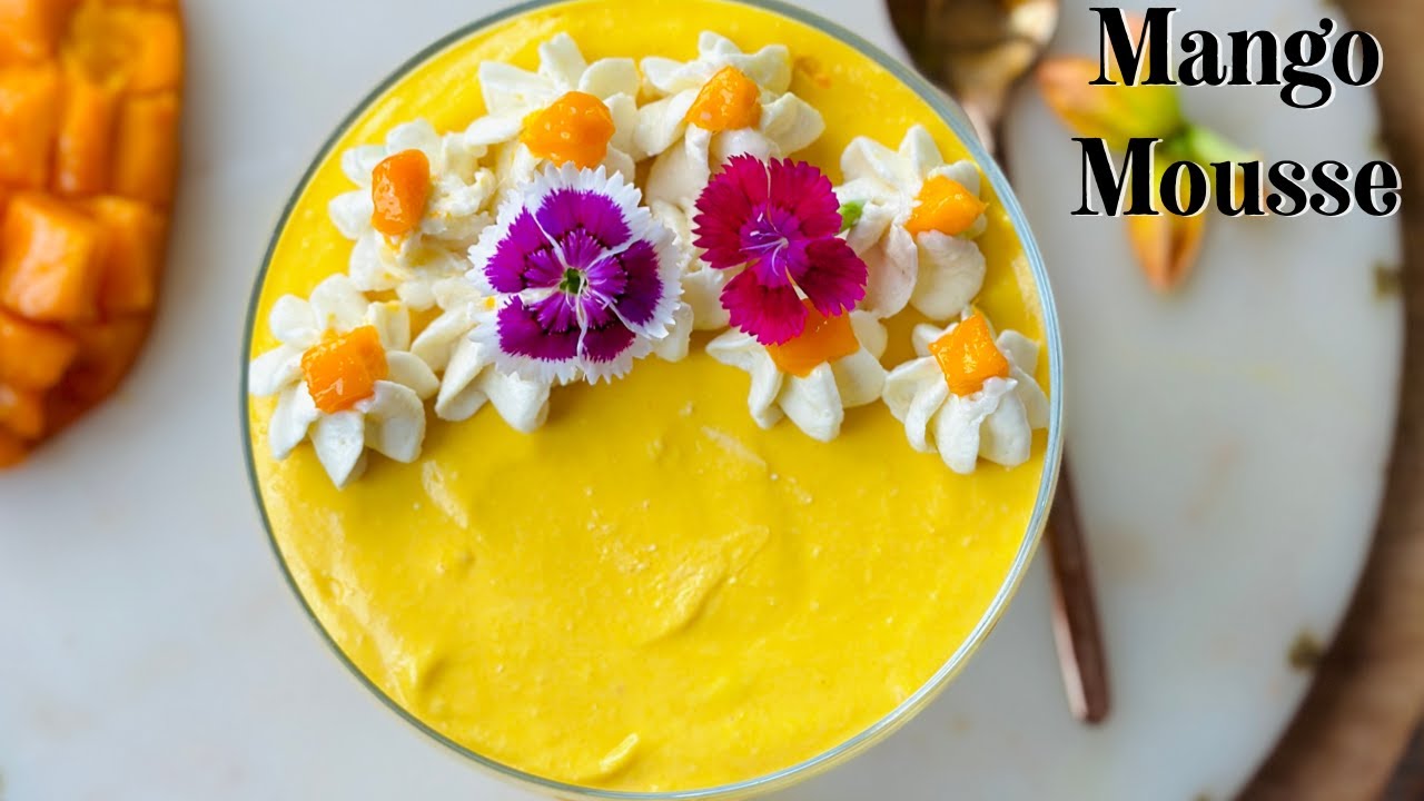 Mango white chocolate mousse | Mango Mousse Recipe | Dessert Recipes | Flavourful Food By Priya